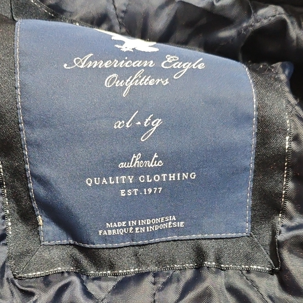 Vintage American Eagle Outfitters Women's Dark Blue Peacoat - Picture 9 of 11
